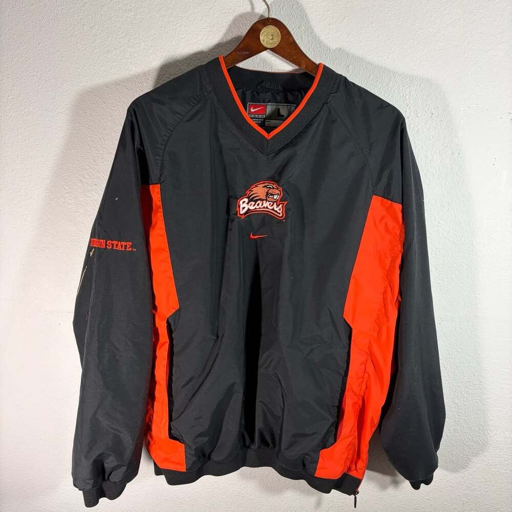 Nike x Oregon State University (OSU) Beavers Team Warm Up Sweater Black Orange
